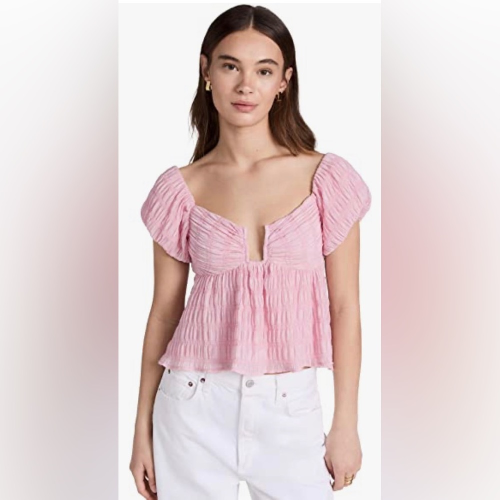 ASTR the Label Nalda Crinkle Puff Sleeve Top Taylor Swift Lover